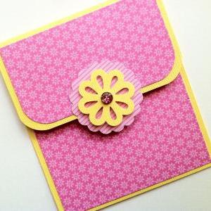 Pink Gift Card Holder, Pink Flower Gift Card..