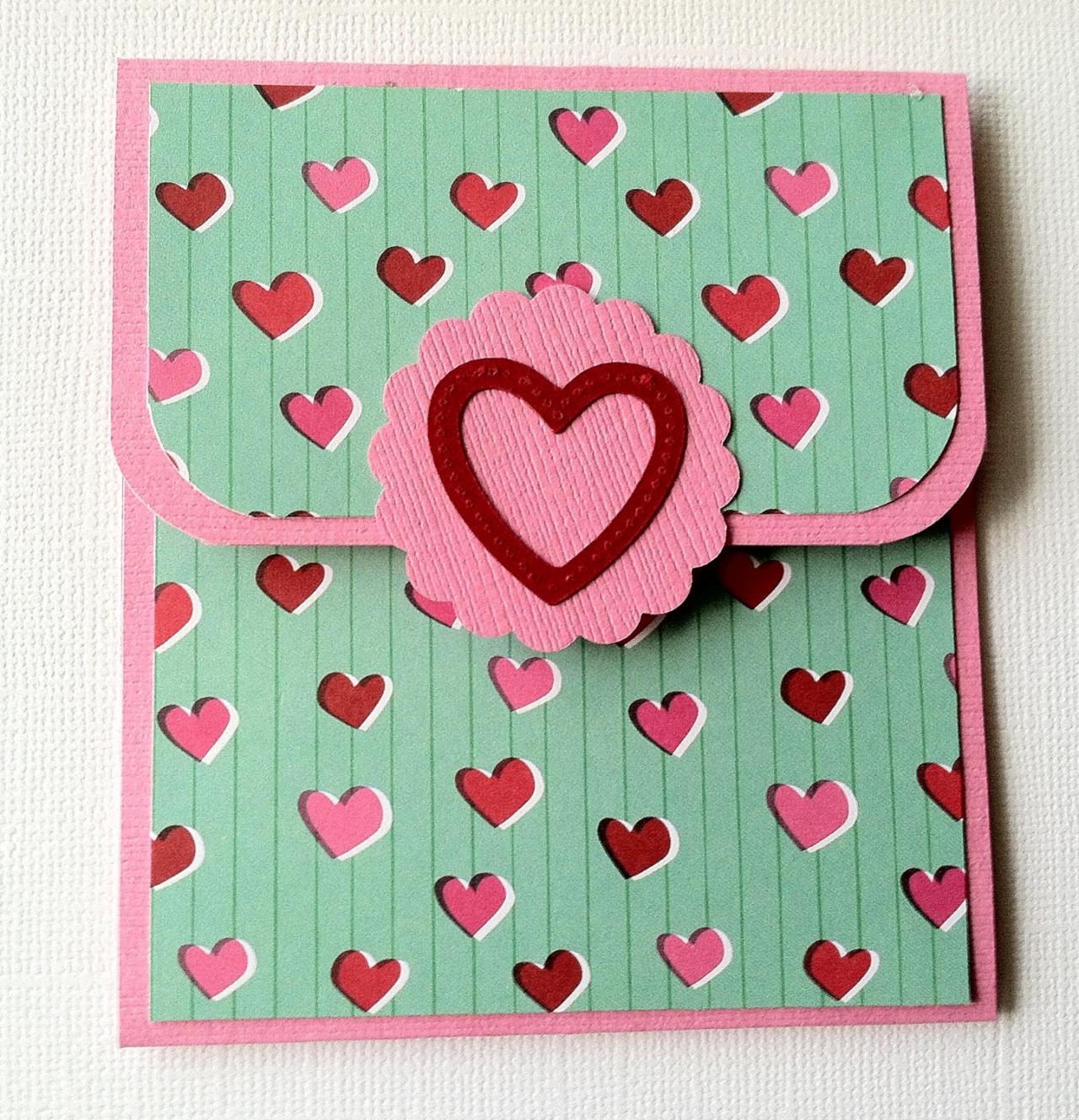 Gift Card Holder, Valentine's Day Gift Card Holder, Pink And Red Heart